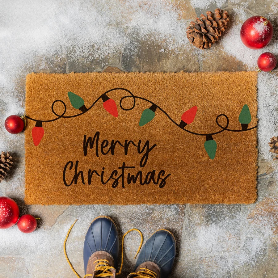 Evergreen Heartfelt Cheer Holiday Lights Coir Mat