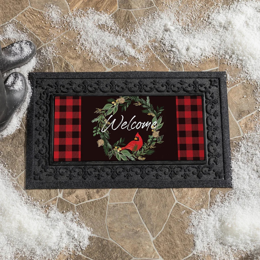 Evergreen Welcoming Cardinal Wreath Sassafras Switch Mat