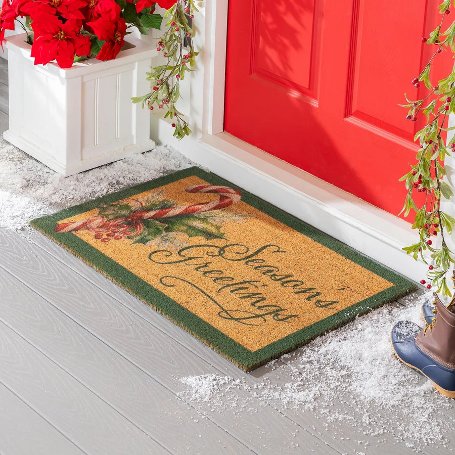 Evergreen Season's Greetings Coir Mat - 24"x36