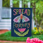 Evergreen Spread Positivity Suede Garden Flag