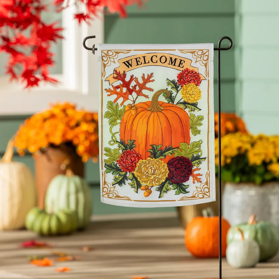 Evergreen Vintage Welcome Autumn Applique Garden Flag