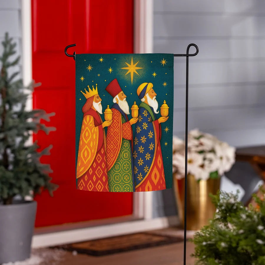 Evergreen The Three Kings Suede Garden Flag