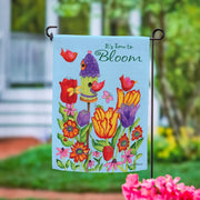 Evergreen It's Time To Bloom Suede Garden Flag