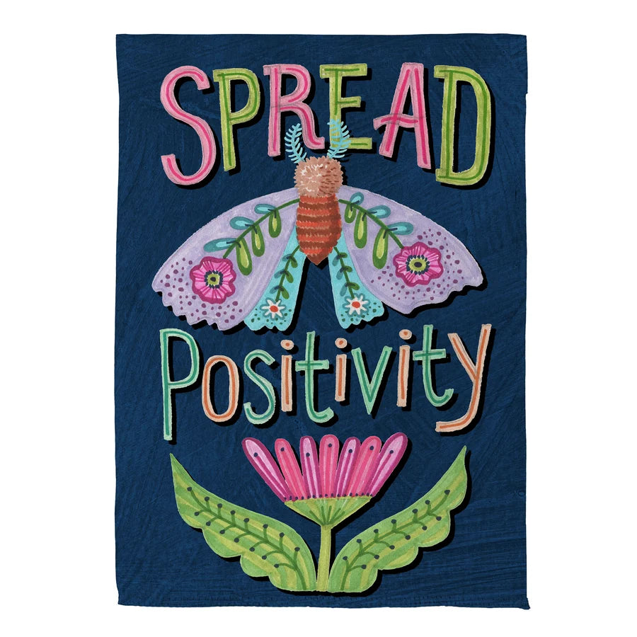 Evergreen Spread Positivity Suede Garden Flag