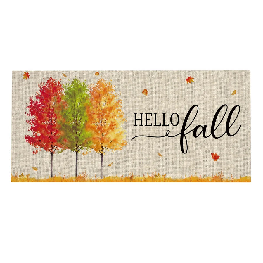 Evergreen Hello Fall Autumn Trees Sassafras Switch Mat