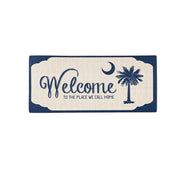 Evergreen South Carolina Welcome Burlap Sassafras Switch Mat - 22" x 10"