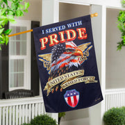 Evergreen I Served With Pride Suede House Flag