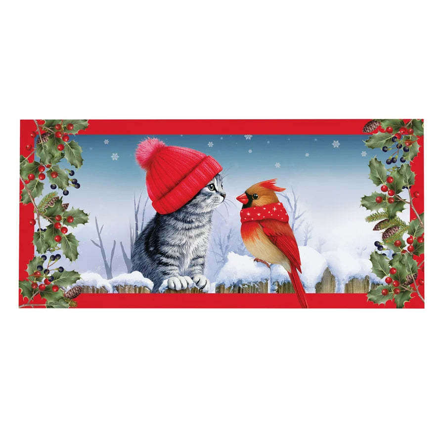 Evergreen Kitten & Cardinal Winter Friends Sassafras Switch Mat