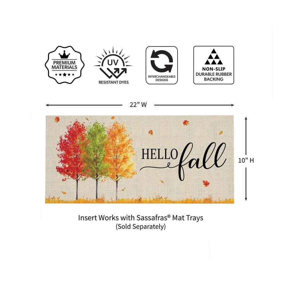 Evergreen Hello Fall Autumn Trees Sassafras Switch Mat