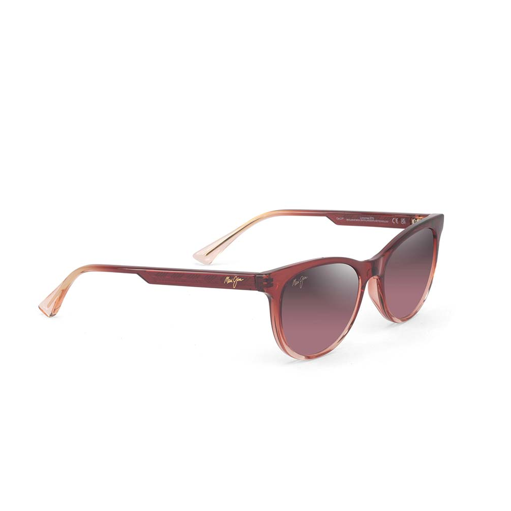 Maui Jim Lonomea Polarized Sunglasses — Shiny Transparent Red/Maui Rose