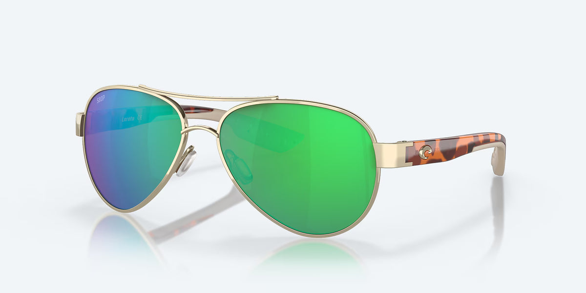 Costa Del Mar Loreto Sunglasses - Rose Gold/Green Mirror