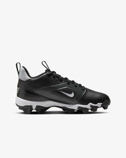 Nike Big Kids Alpha Menace 4 Shark Football Cleats - Black/Light Smoke Grey/Metallic Silver/White
