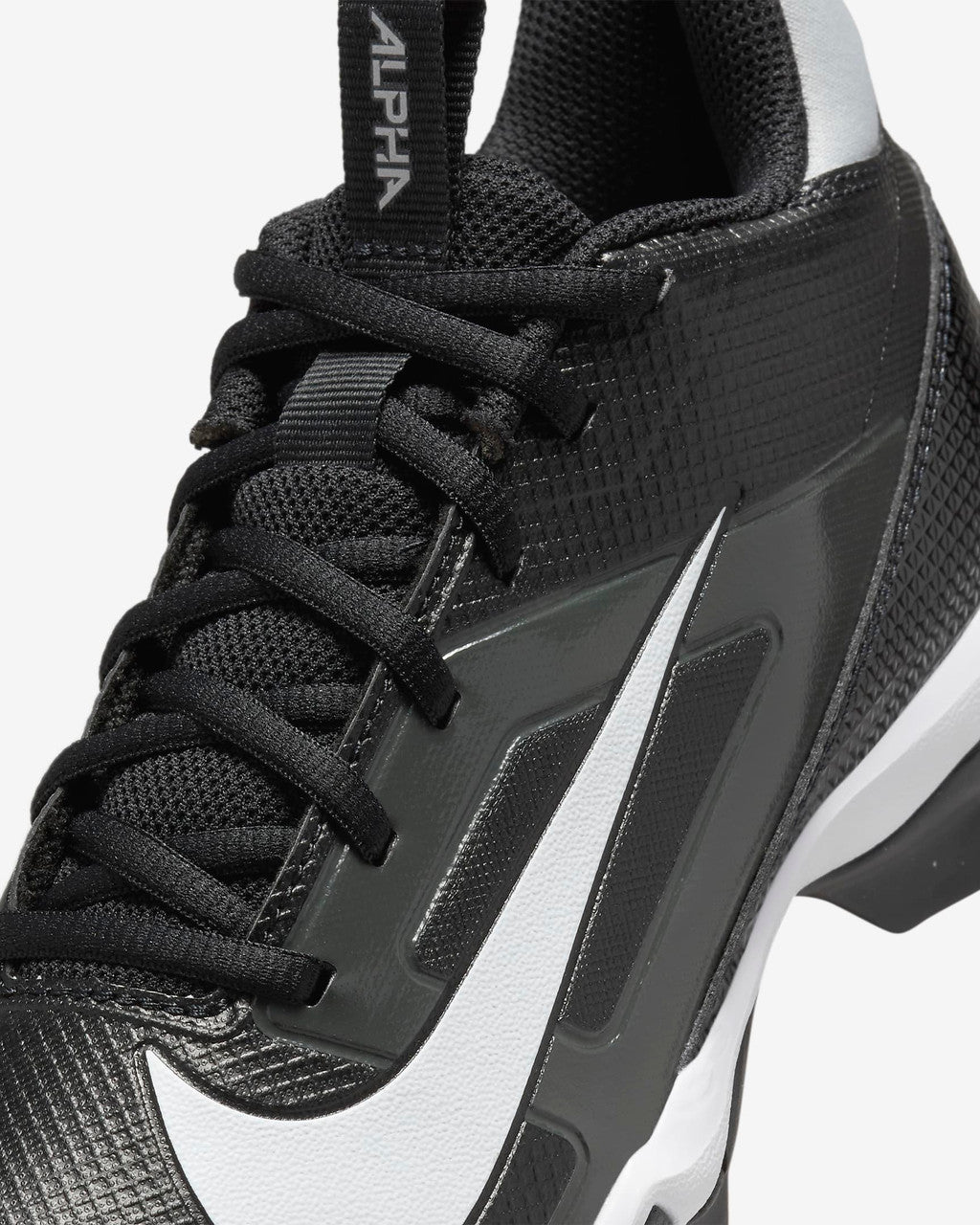 Nike Big Kids Alpha Menace 4 Shark Football Cleats - Black/Light Smoke Grey/Metallic Silver/White