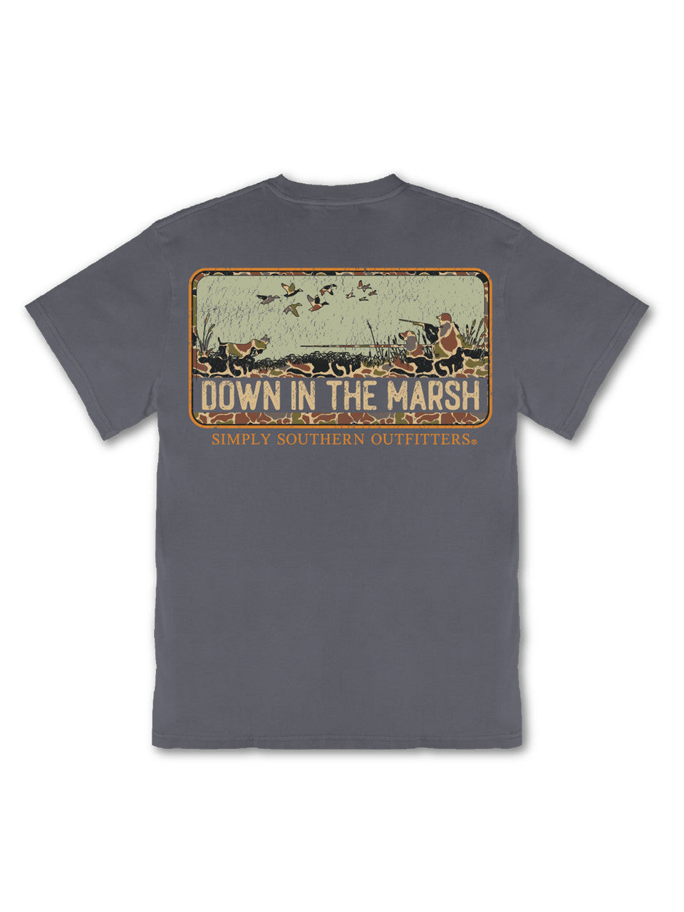 Simply Southern Men's Down in the Marsh Tee - Graphite