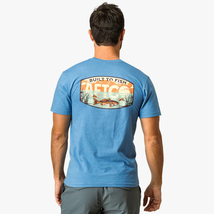 Aftco Men's Grass Flat Tee - Azure Heather