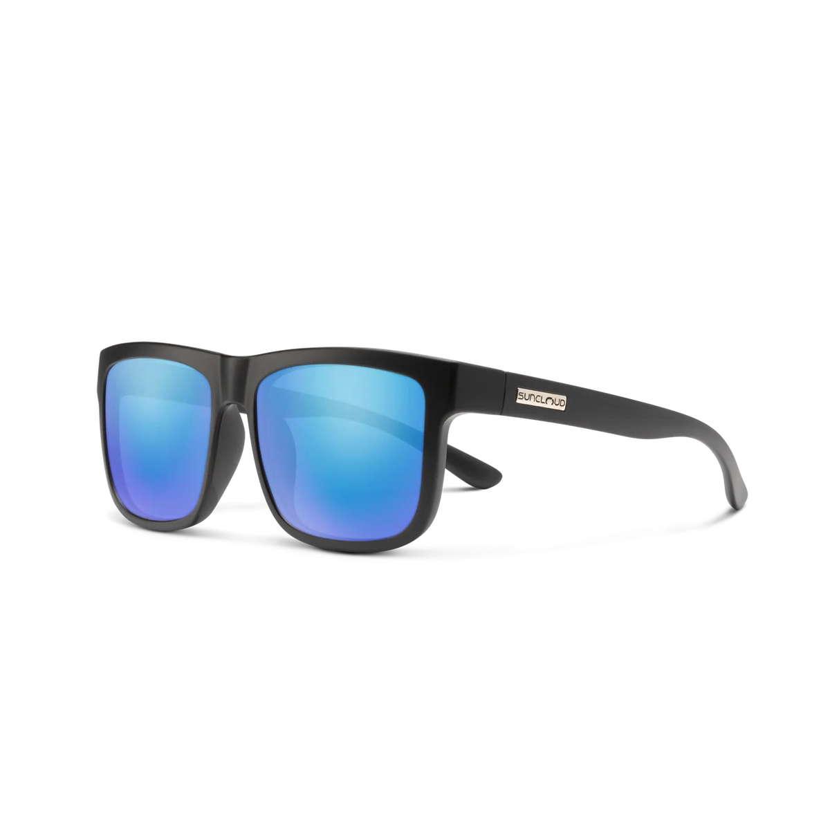 Suncloud Quiver Polarized Sunglasses - Matte Black/Blue Mirror