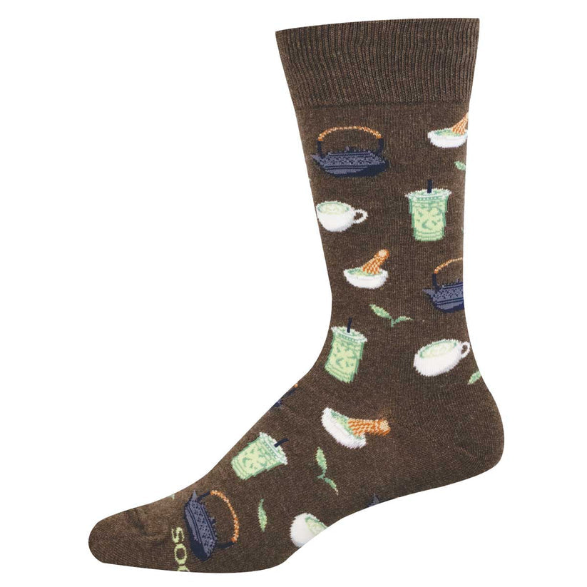 Socksmith Mucho Matcha Cotton Crew - Brown Heather