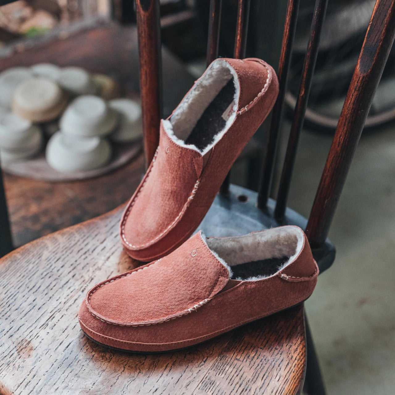 Olukai Nohea Women’s Nubuck Leather Slipper