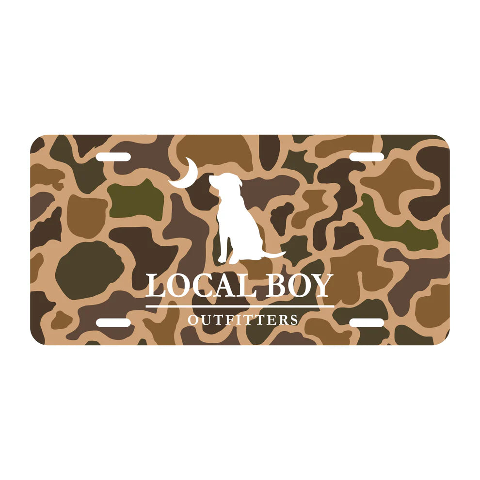 Local Boy License Plate - Old School Camo
