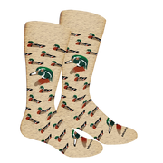 Brown Dog Socks Wood Duck Crew Socks - Oatmeal