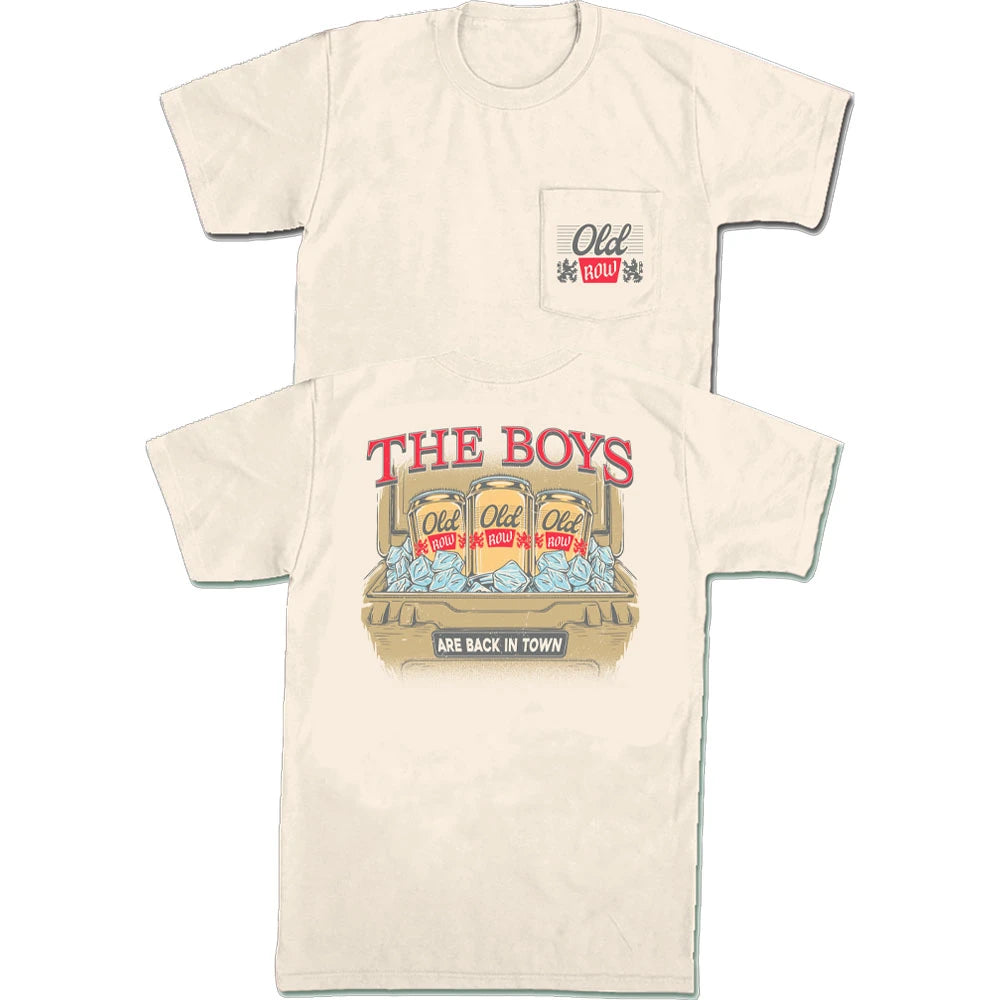Old Row Men's Back in Tow Pocket Tee - Ivory