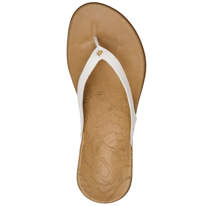 OluKai Women's Honu Sandal - Bright White/Golden Sand