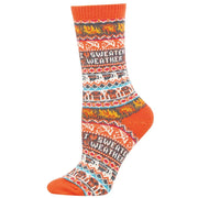 SockSmith I Heart Sweather Weather Socks - Orange