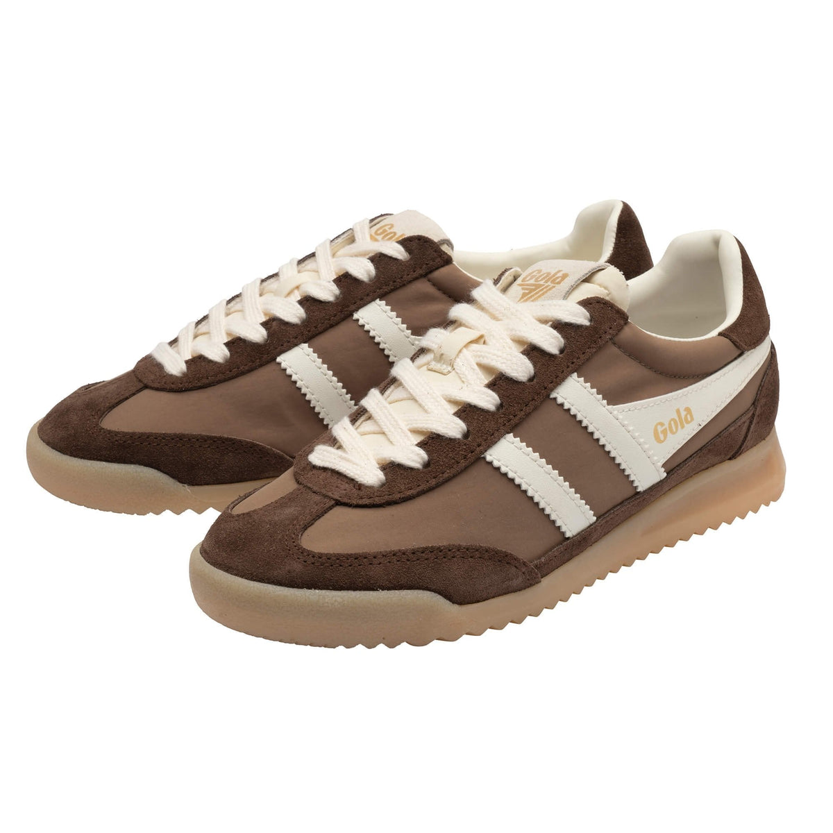 Gola Classics Women's Firefly Sneakers - Otter/Dark Brown/Off White