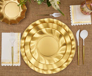 Sophistiplate Satin Gold Wavy Paper Salad Plates - 8pk