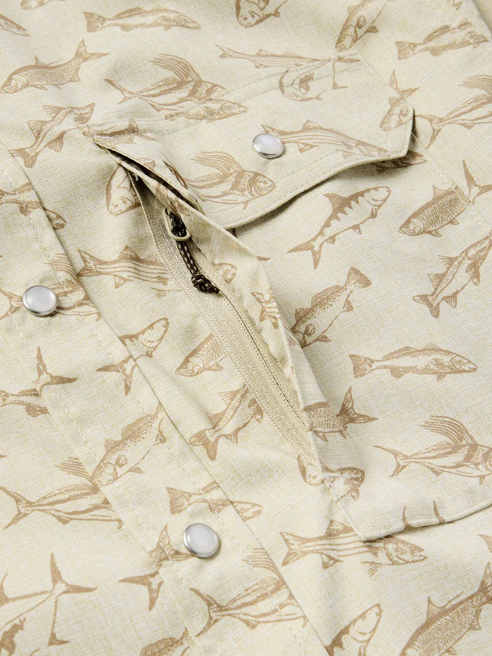 Duck Camp Men's Brrr Performance Shirt Short Sleeve - Sand Dollar Coastal Frenzy