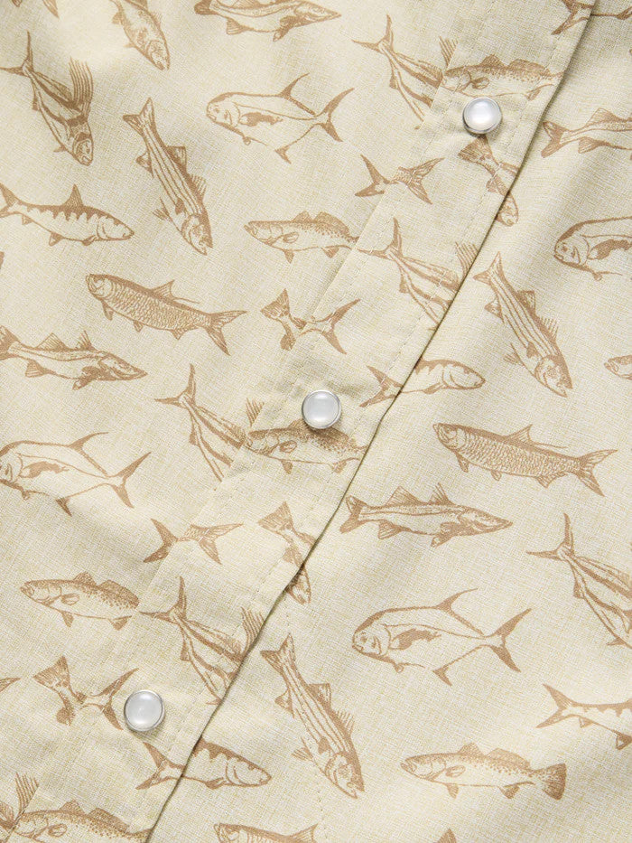 Duck Camp Men's Brrr Performance Shirt Short Sleeve - Sand Dollar Coastal Frenzy