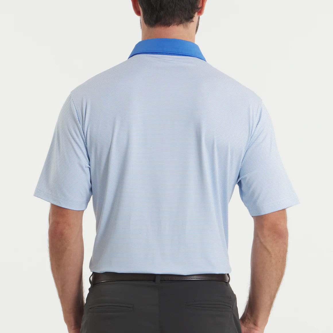 Southern Marsh Bermuda Performance Polo Hampton Stripe - Blue & White