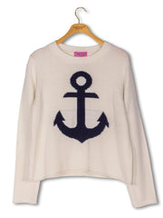 Simply Southern Women's Sarasota Sweater - White Anchor