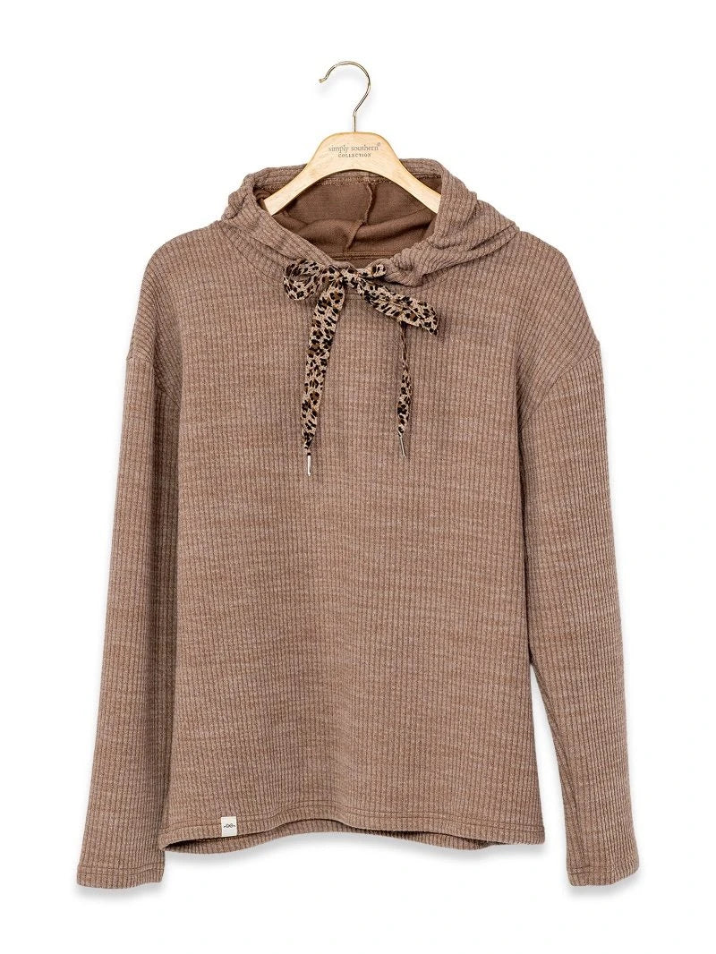 Simply Southern Women's Corded Hoodie - Leopard