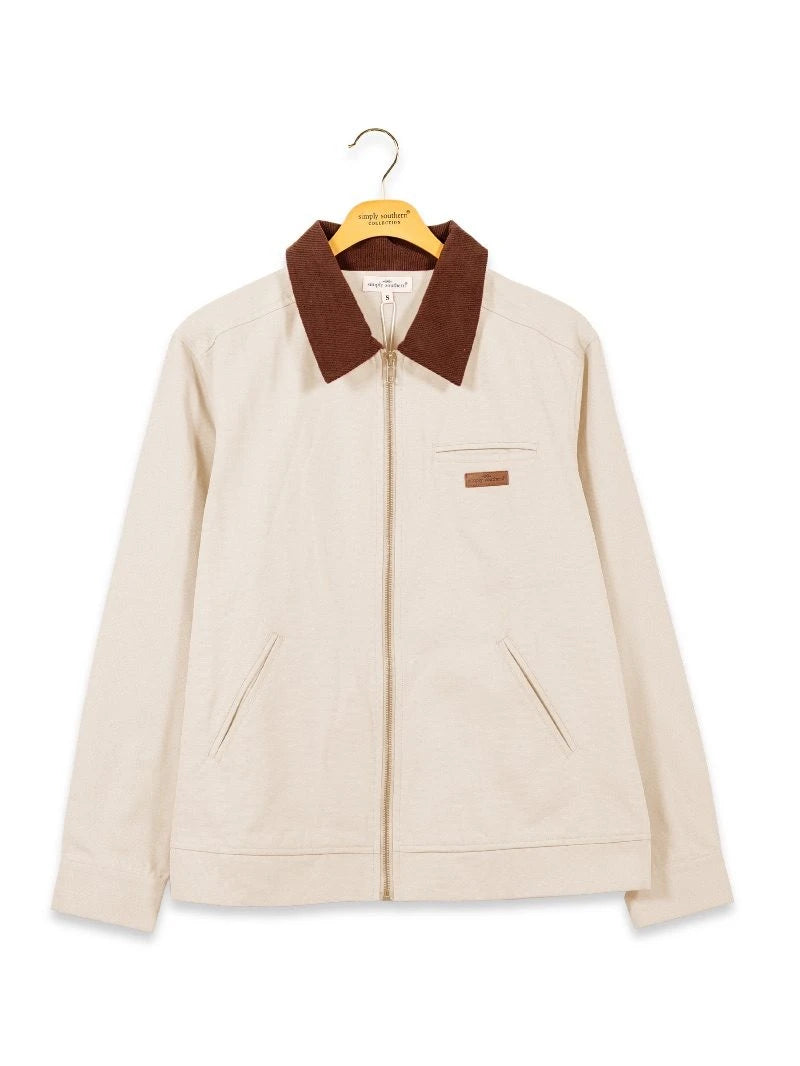 Simply Southern Women's Canvas Jacket - Ivory