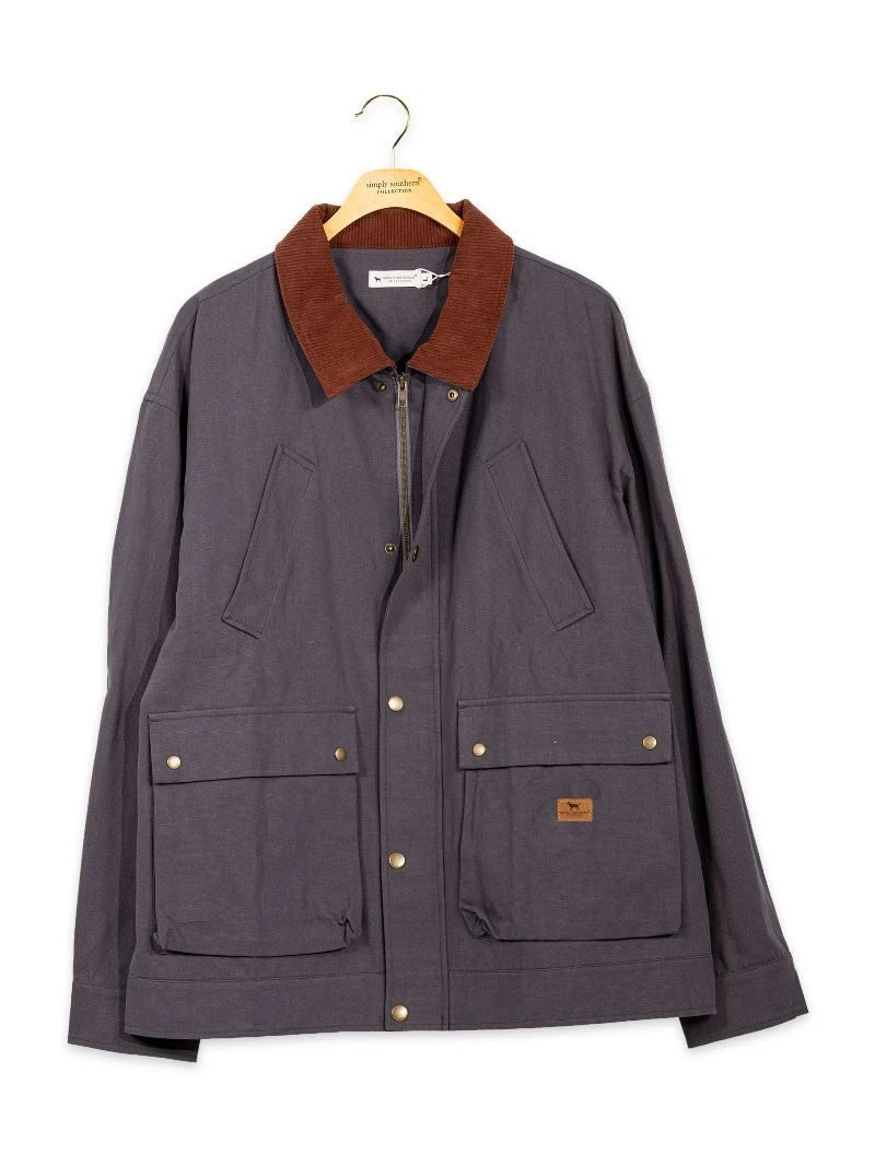 Simply Southern Men's Plaid Lined Jacket - Grey