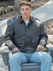 Simply Southern Men's Plaid Lined Jacket - Grey