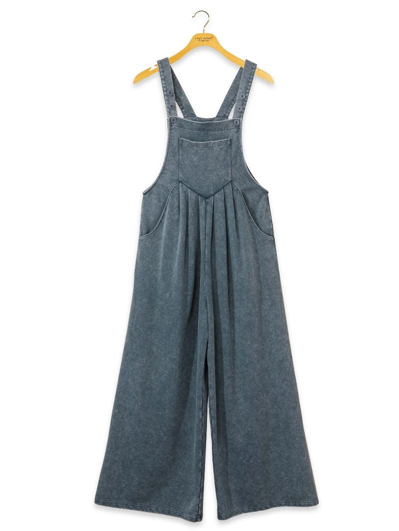 Simply Southern Women's Mineral Wash Overalls - Black