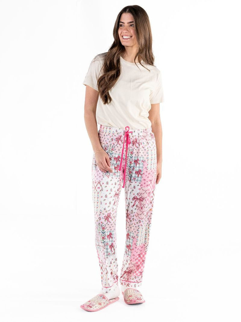 Simply Southern Women's Everyday Pajama Pants - Quilted Ribbon