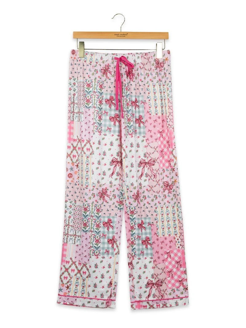 Simply Southern Women's Everyday Pajama Pants - Quilted Ribbon
