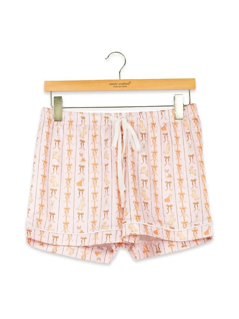 Simply Southern Women's Everyday Pajama Short - Dog & Ribbons