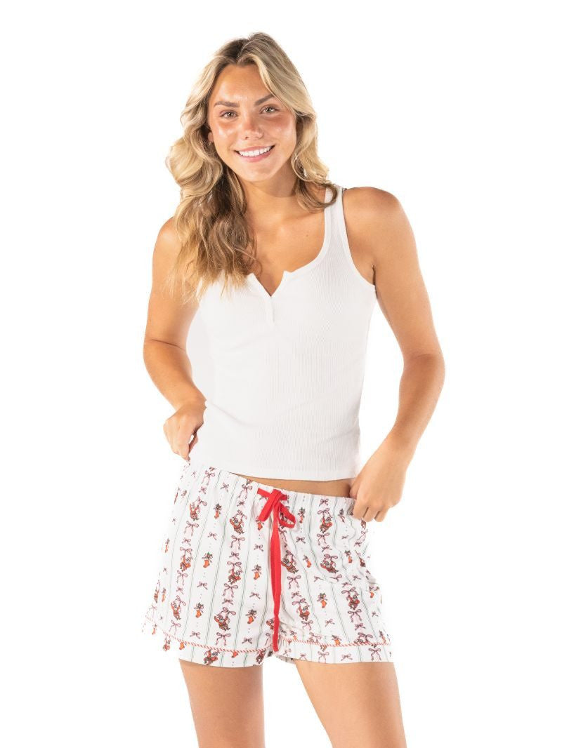 Simply Southern Holiday Christmas pajama shorts - lifestyle view 1