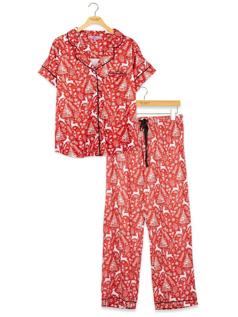 Simply Southern Women's Holiday Simply Soft Pajama Set - Deer