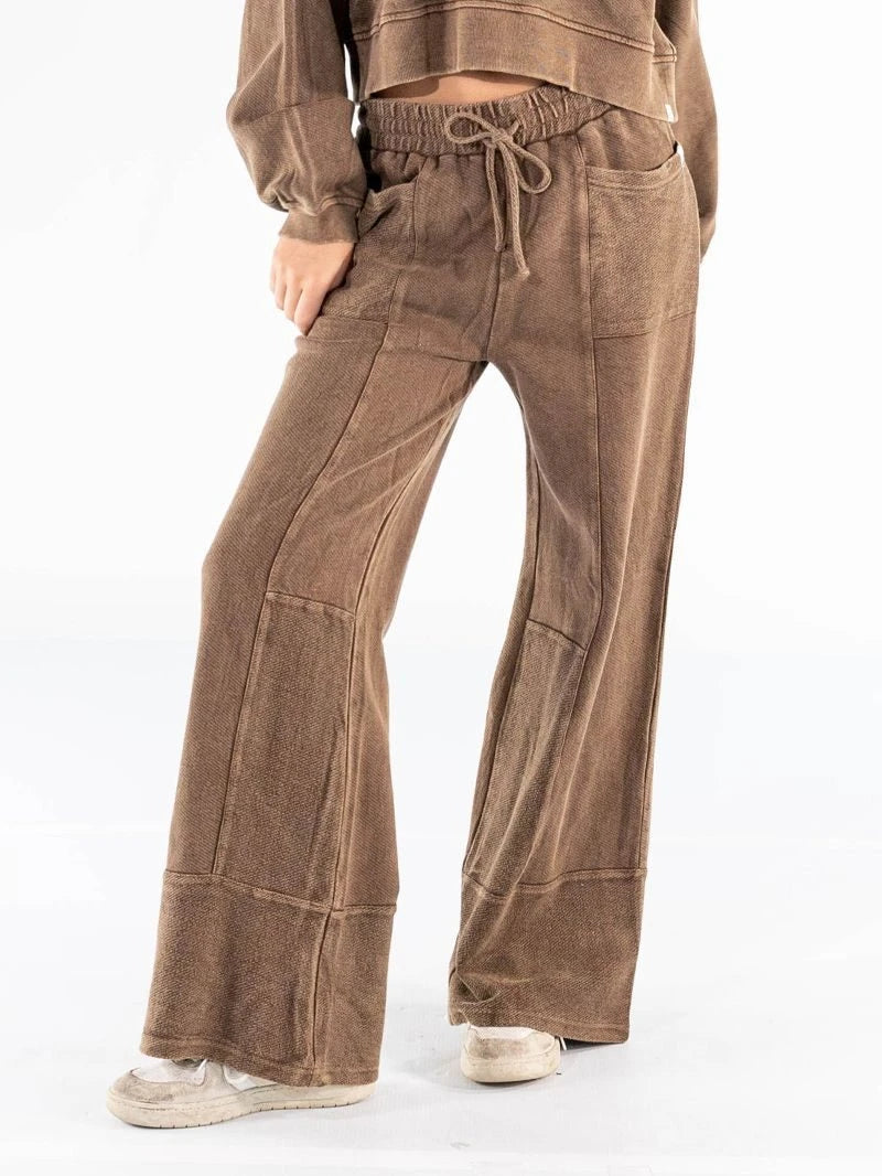 Simply Southern Women's Paneled Pant - Sepia