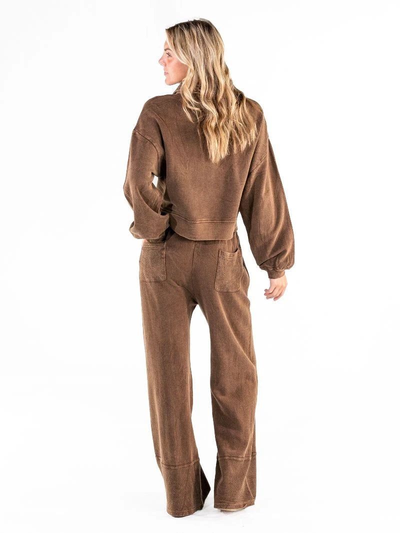 Simply Southern Women's Paneled Pant - Sepia