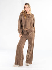 Simply Southern Women's Paneled Pant - Sepia