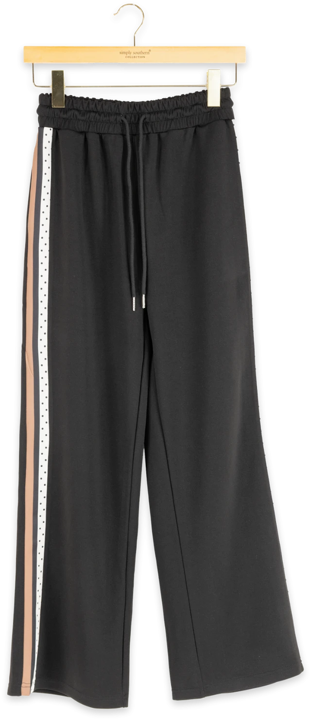Simply Southern Women's Soft Side Stripe Lounge Pant - Dots