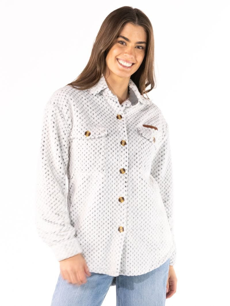 Simply Southern Women's Simply Soft Shacket - Frost Grey