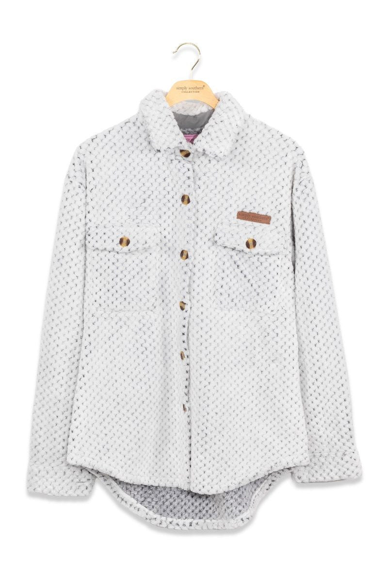 Simply Southern Women's Simply Soft Shacket - Frost Grey