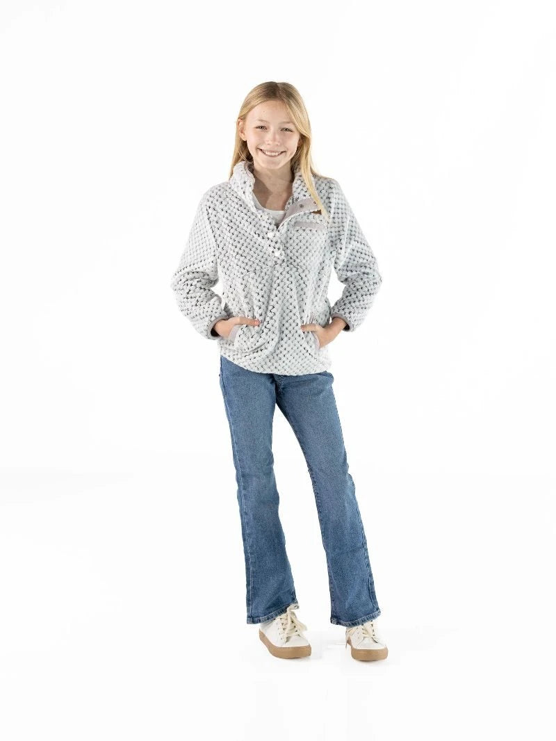 Simply Southern Youth Girls Simply Soft Pullover - Frost